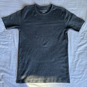 Wool & Prince Men's Charcoal Heather Merino Wool Interlock Crew Neck Tee XS
